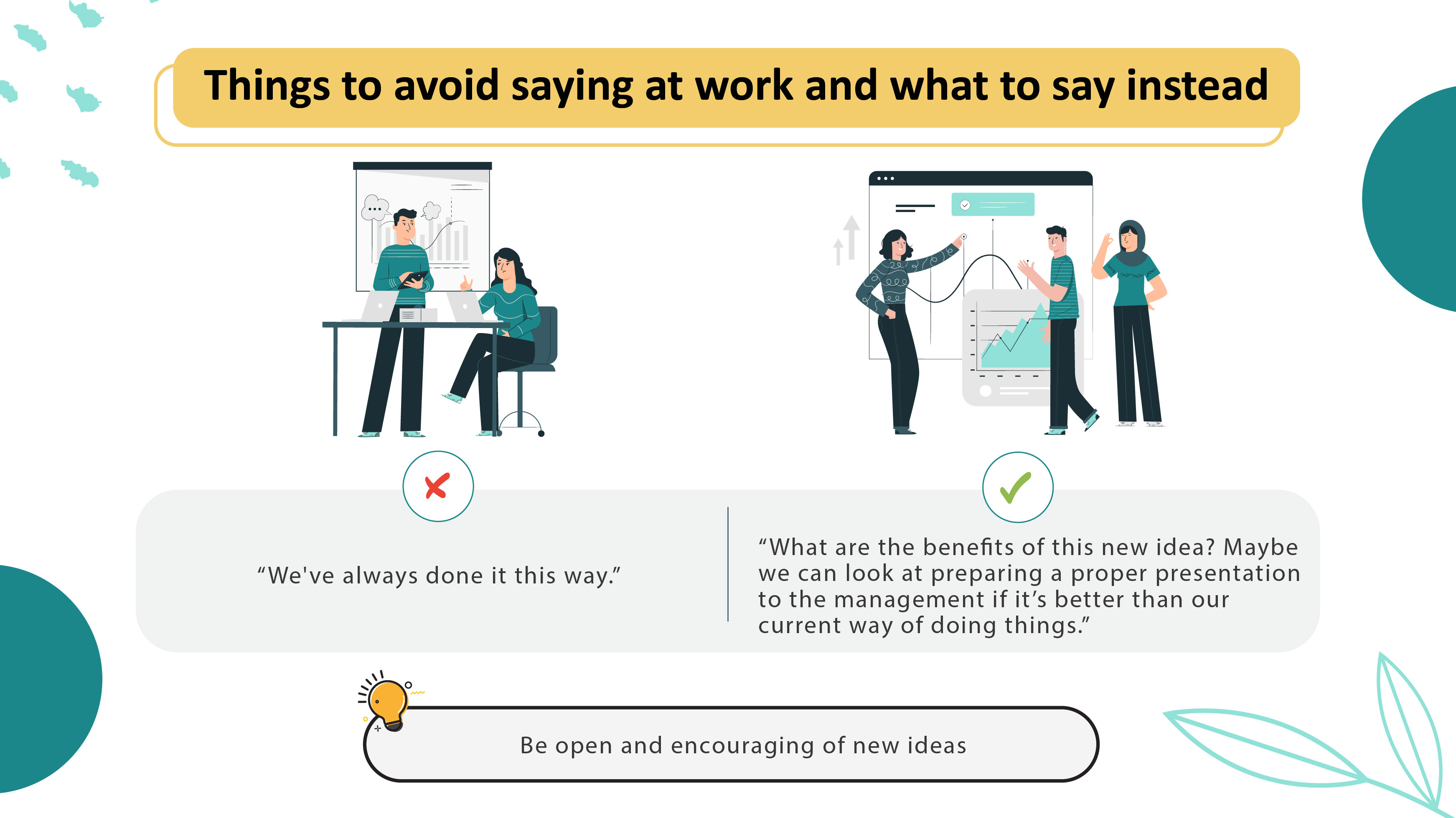 7 things to avoid saying at work, and what to say instead_We've always done it this way
