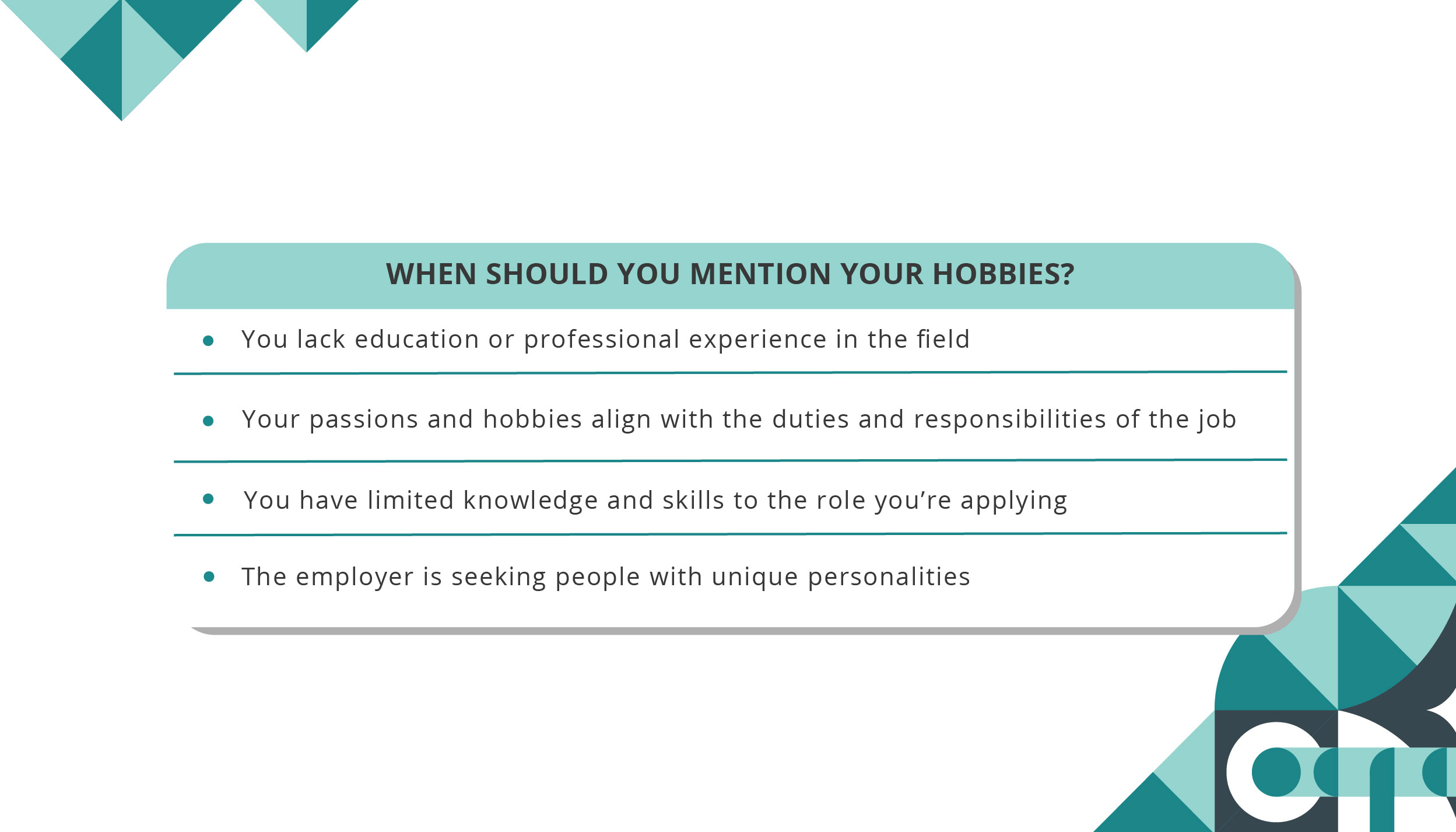 Hobbies, Interests and Job_When should you mention your hobbies