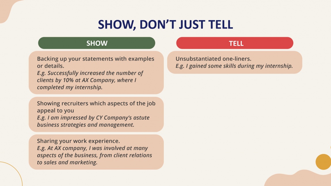 The Beginner's Guide to Online Applications_Show don't just tell